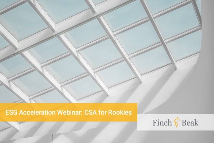 ESG Acceleration Webinar: CSA For Rookies